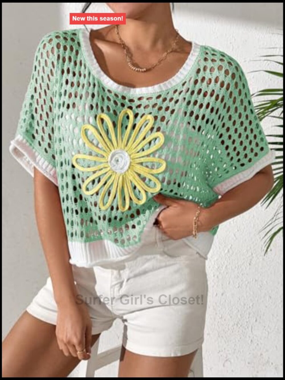 Crochet Hollow Out Knit Beach Cover Up Sweater - Picture 2 of 7